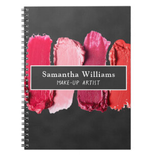 Black Modern Beauty Salon Make-up Artist Lipstick Notebook