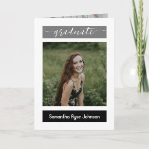 Black Modern Block 5-Photo Graduation Invitation