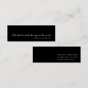 Black Modern Bookmark Card   Custom Reader & Book 