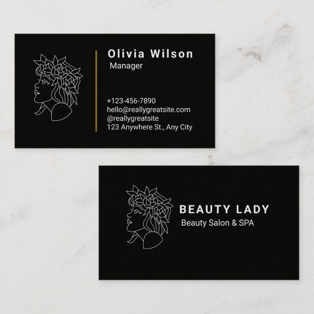 Black Modern  Business Card (Front/Back)