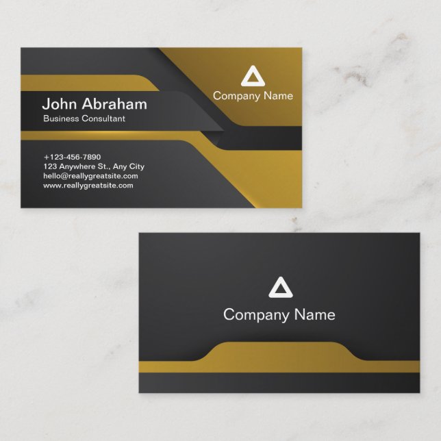 Black Modern Business Card Technology Concept (Front/Back)
