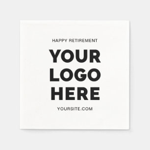Black Modern Business Logo Happy Retirement Napkin
