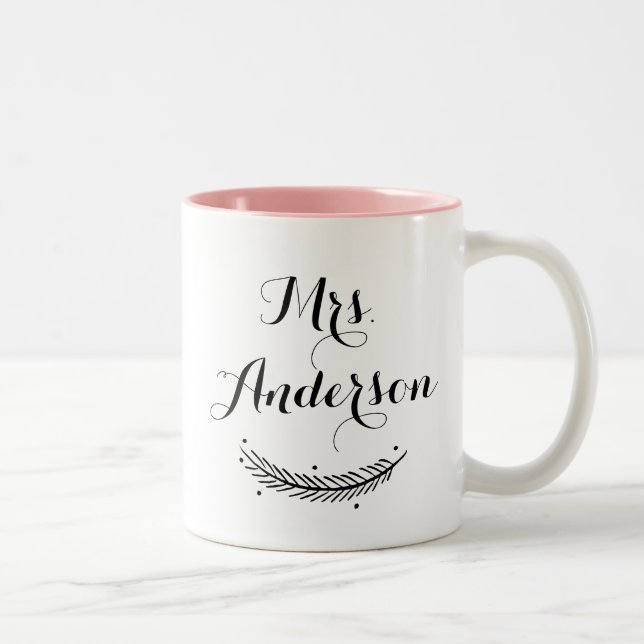 Black Modern Calligraphy Personalised Winter Mug (Right)