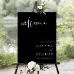 Black Modern Calligraphy Wedding Welcome Sign<br><div class="desc">Black modern calligraphy wedding welcome sign. For more advanced customisation of this design,  please click the BLUE DESIGN TOOL BUTTON above!</div>
