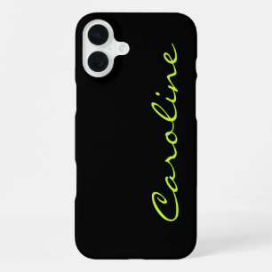 Black Modern Casual Monogram Personalised iPhone 16 Plus Case