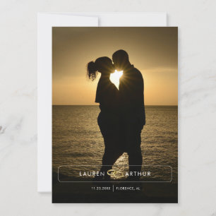 Black Modern Chic Minimal Photo Wedding Save The Date