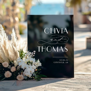 Black Modern Chic Wedding Welcome Acrylic Sign