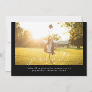 Black Modern Class of 20XX Graduation Announcement