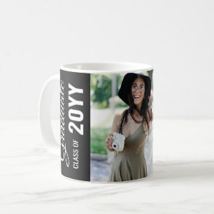 Black Modern Classic Photo Graduation Party Coffee Mug