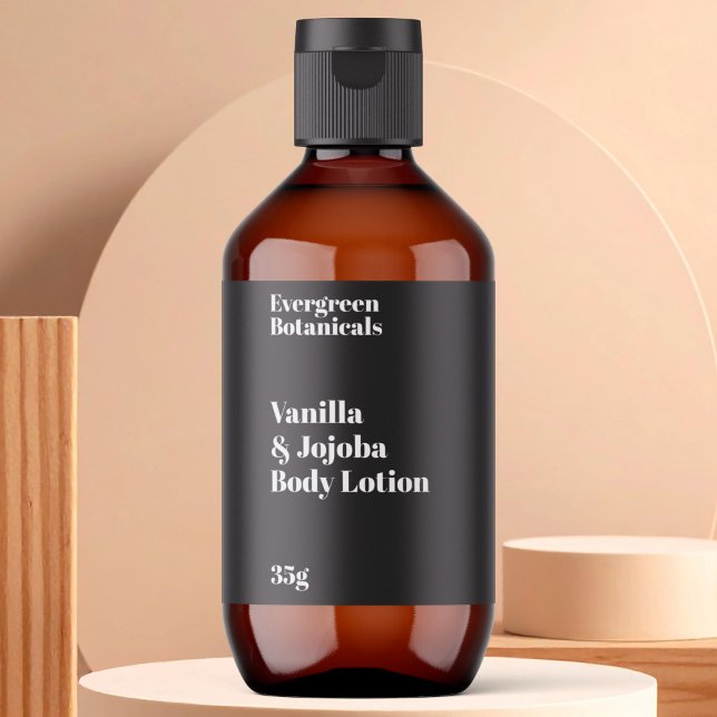 Black Modern Cosmetics Bottle Label (Creator Uploaded)
