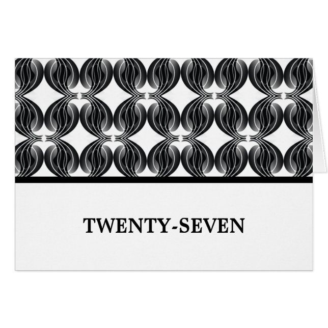 Black Modern Deco Table Number Card (Front Horizontal)