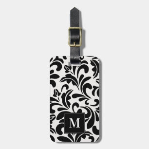 Black Modern Designer Luggage Tag