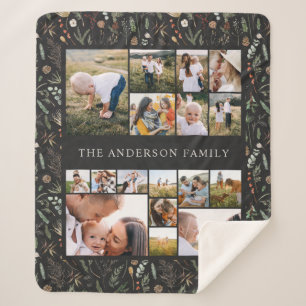 black modern elegant 17 photo botanical pampas fle sherpa blanket