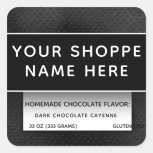 Black Modern Elegant Food Container Candle Label