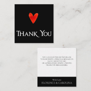 Black Modern Elegant Personal Note Thank You Card
