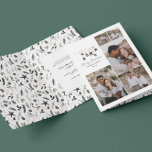 Black modern elegant script Christmas multi photo Holiday Card<br><div class="desc">Black modern elegant rustic watercolor beige natural Scandinavian contemporary muted colors beige,  black and white 5 multi photo holiday Christmas card.</div>