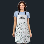 Black modern elegant watercolor botanical rustic a apron<br><div class="desc">Black modern elegant rustic watercolor dried botanical floral muted colours holiday Christmas design.</div>