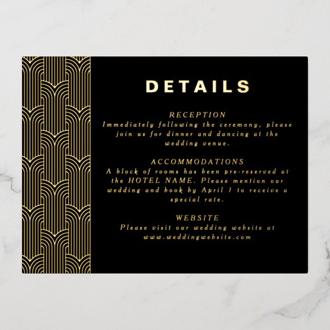 Black Modern Foil Detail Card (Front)