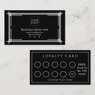 Black Modern Formal Business Café Coffee Loyalty Card