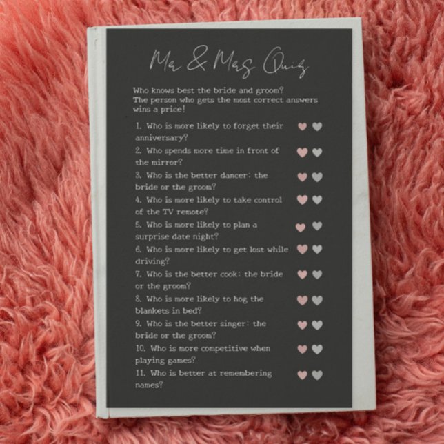  Black Modern Guess Who Wedding Bridal Shower Game (Creator Uploaded)