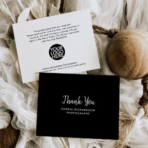 Black Modern Handwriting   Small Business Thank You Card