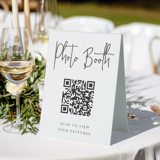 Black | Modern Handwritten Photo Booth QR Code (Creator Uploaded)