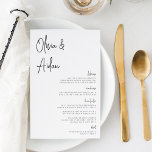 Black | Modern Handwritten Script Wedding Menu<br><div class="desc">Designed to match our Modern Handwritten Script wedding invitations. A beautiful typography based design with a minimalist feel,  featuring modern ash black handwritten script and classic serif lettering. Personalise with your menu items with eight custom text fields.</div>