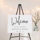Black | Modern Handwritten Wedding Welcome Sign