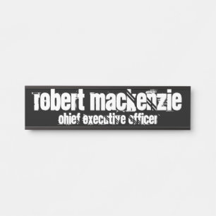Black Modern Hanging Door Sign Name Plate