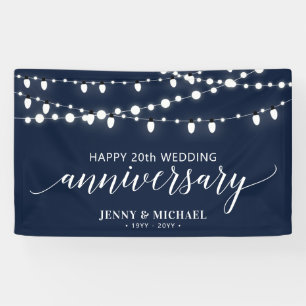 Black Modern Happy 10th Wedding Anniversary Banner