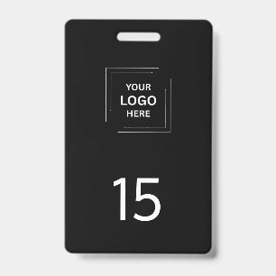 Black Modern Hospitality Business Room Number ID Badge