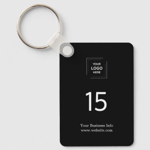 Black Modern Hospitality Business Room Number  Key Ring