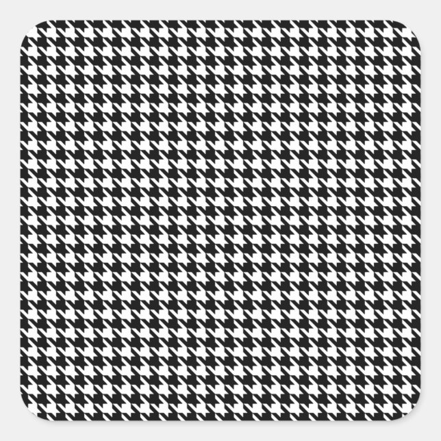 Black Modern Houndstooth at Emporiomoffa Square Sticker (Front)