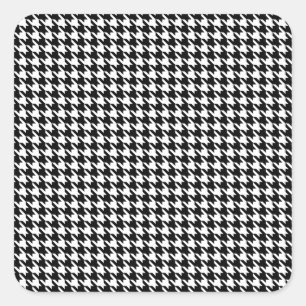 Black Modern Houndstooth at Emporiomoffa Square Sticker