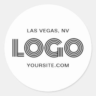 Black Modern Logo Promo Classic Round Sticker