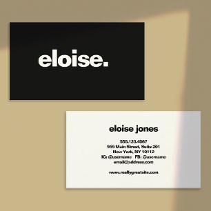 Black Modern Minimalist Business Card