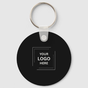 Black Modern Minimalist Business Custom Logo Key Ring