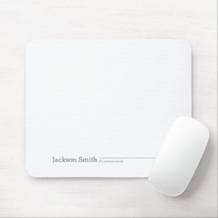 Black modern minimalist personalised name mouse mat