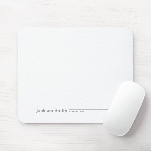 Black modern minimalist personalised name mouse mat (With Mouse)