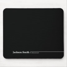 Black modern minimalist personalised name mouse pa
