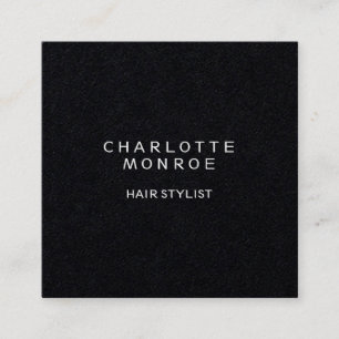 Black Modern Minimalist Professional Square Shape Square Business Card