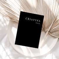 Black Modern Minimalist Table Guest Place Card