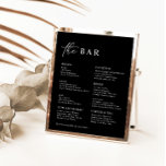 Black Modern Minimalist Wedding Bar Menu<br><div class="desc">Designed to coordinate with for the «Pure» Wedding Invitation Collection. To change details,  click «Details». To move the text or change the size,  font,  or colour,  click «Edit using Design Tool». View the collection link on this page to see all of the matching items in this beautiful design.</div>