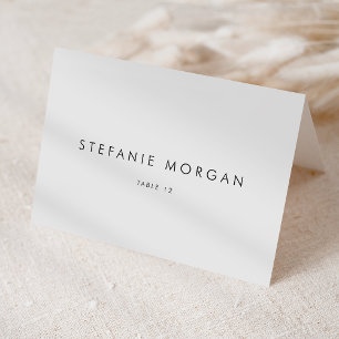 Black Modern Minimalist Wedding Place Card