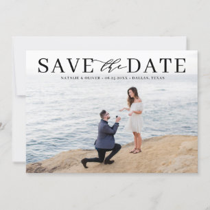Black Modern Mix Typography Classic Photo Save The Date