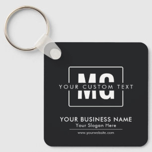 Black Modern Monogram Logo Promotional Business Key Ring