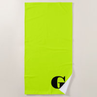 Black Modern Monogram | Neon Lime Yellow   