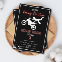 Black Modern Neon Dirt Bike  Birthday