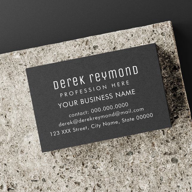 Black Modern Profession Business Card (Creator Uploaded)