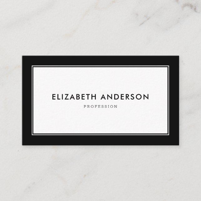 Black Modern Professional Business Card (Front)